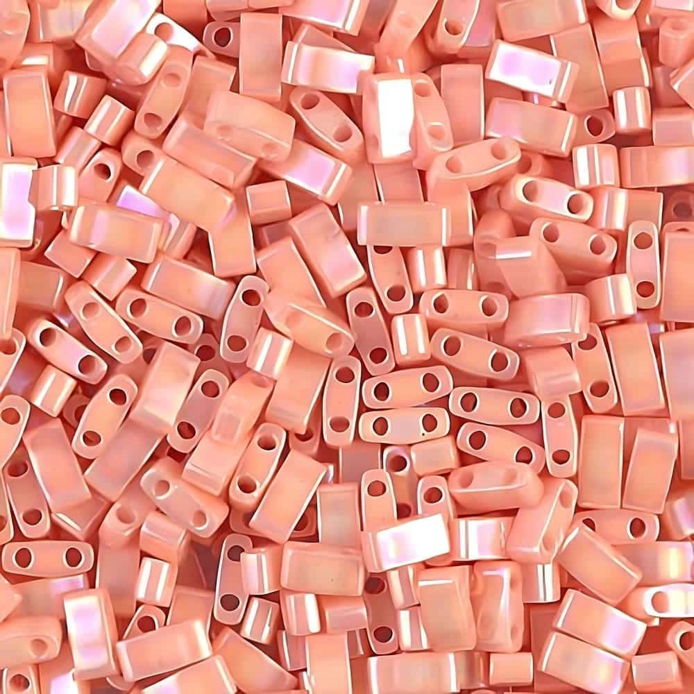 Miyuki Half Tila Beads 2.3 x 5mm 7.8GM Opaque Salmon Luster