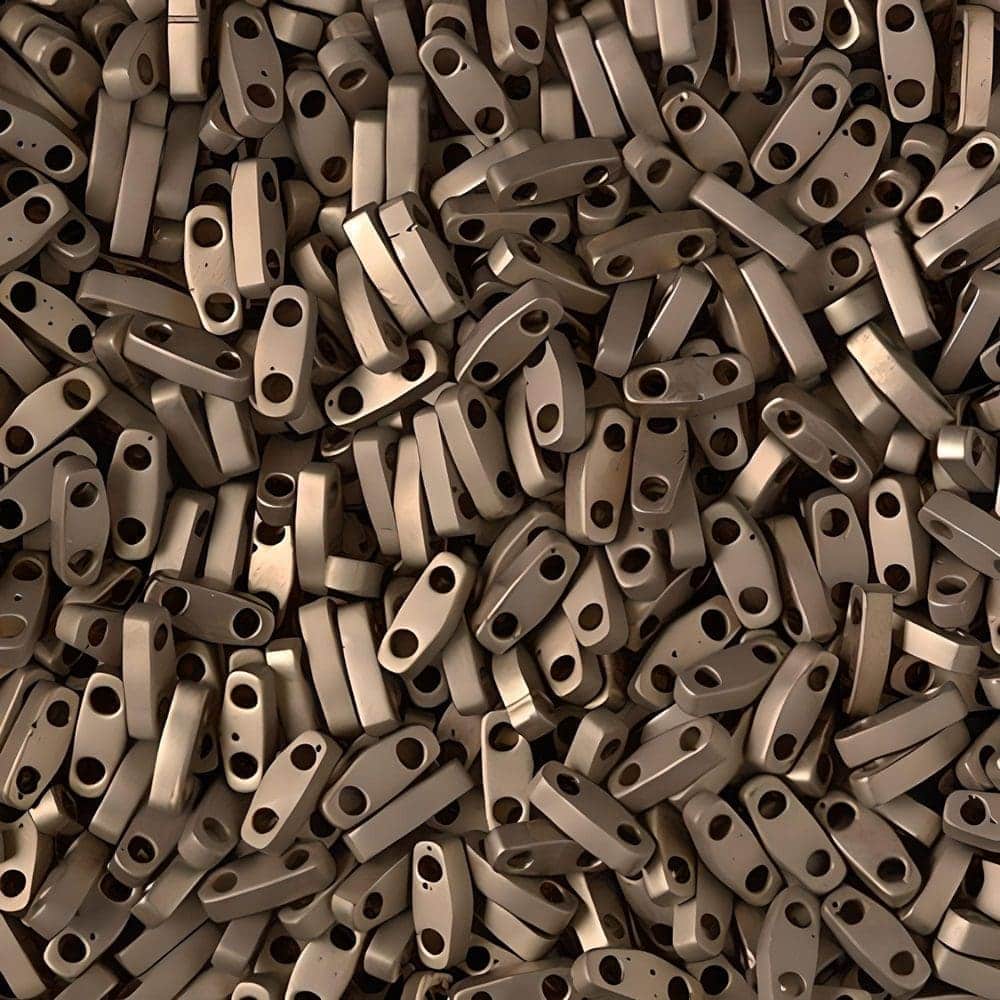 Miyuki Quarter Tila Beads 2-Hole 5×1.5mm Matte Metallic Dark Bronze