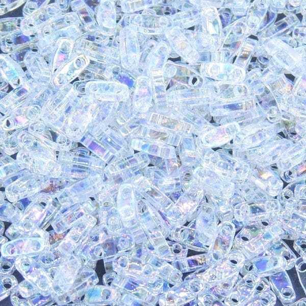 Miyuki Quarter Tila Beads 2-Hole 5×1.5mm Crystal AB 7.2GM