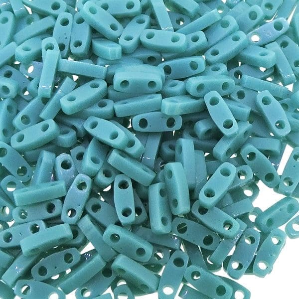 Miyuki Quarter Tila Beads 2-Hole 5×1.5mm Opaque Turquoise 7.2GM