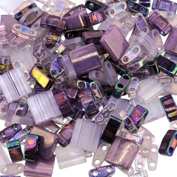 Miyuki Tila Beads 2-Hole 3 Shape Mix, Queens Jewels Mix, 7.2GM
