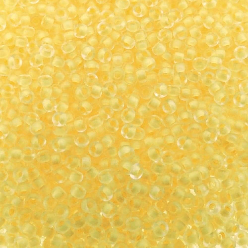 Miyuki Round Seed Beads Size 11/0 Semi-Matte Yellow Lined Crystal