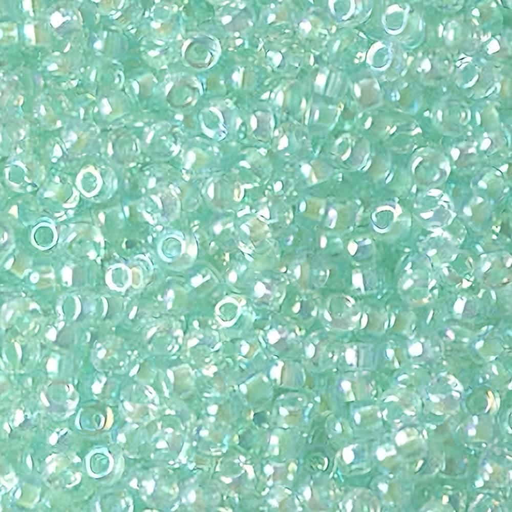 Miyuki Round Seed Beads Size 11/0 Light Mint Green Lined Crystal AB