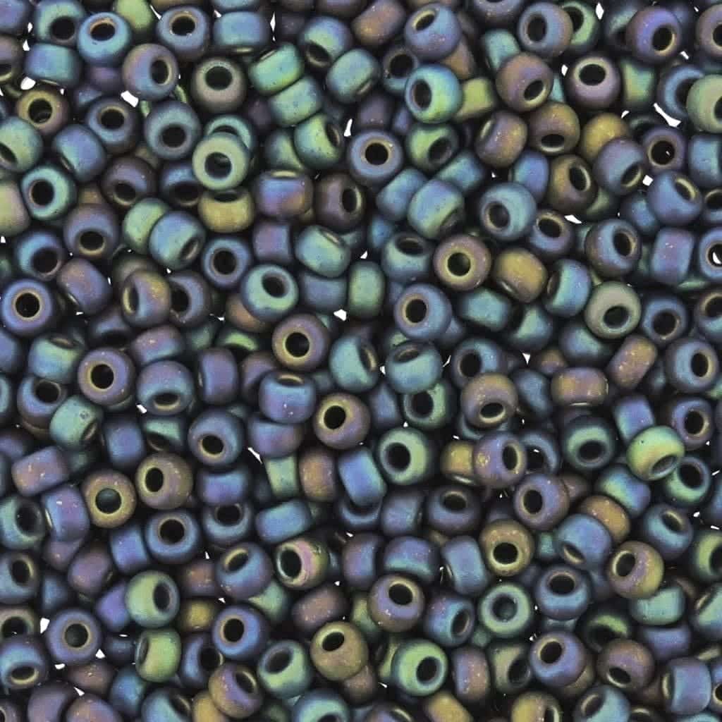 Miyuki Round Seed Beads Size 11/0 Matte Black AB 24GM