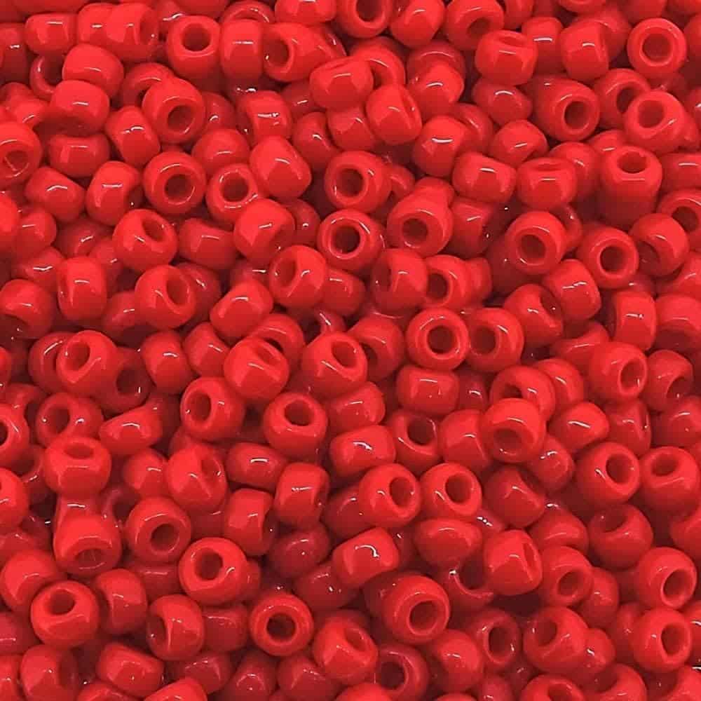 Miyuki Round Seed Beads Size 11/0 50GM Bulk Opaque Red