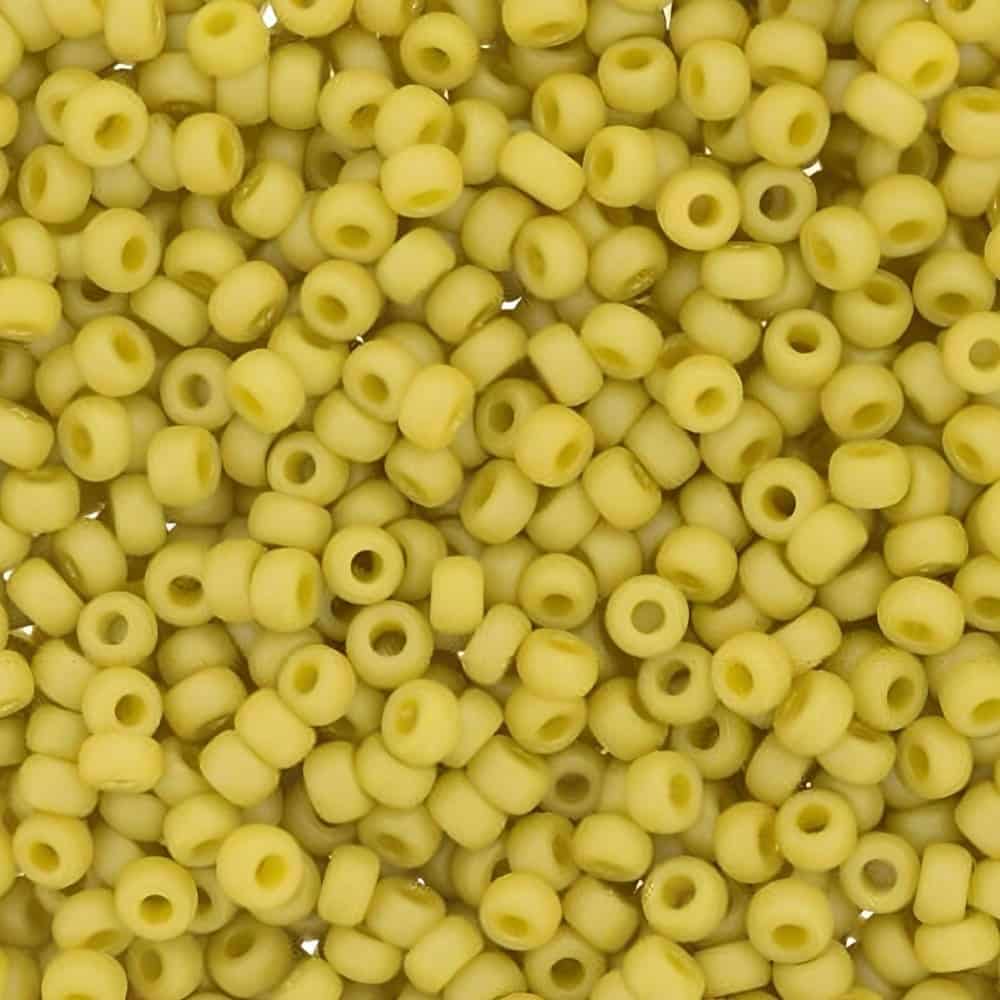Miyuki Round Seed Beads Size 11/0 Frosted Opaque Glazed Rainbow Yellow