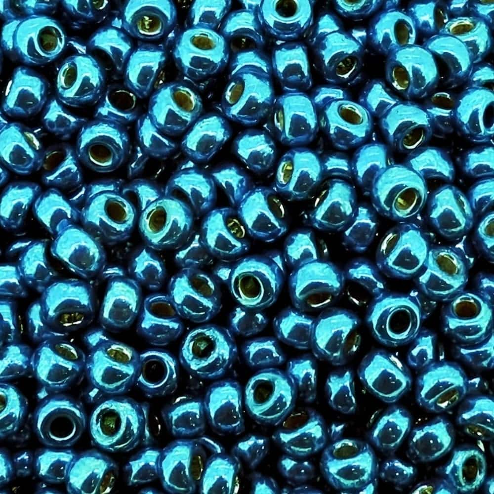 Miyuki Round Seed Beads Size 11/0 Duracoat Galvanized Deep Aqua 24GM