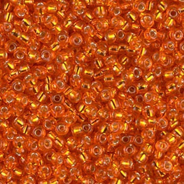 Miyuki Round Seed Beads Size 11/0 Silver Lined Orange 24GM