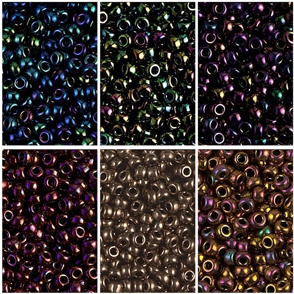 Miyuki Round Seed Beads Size 11/0 Metallic Iris 6-Color Set