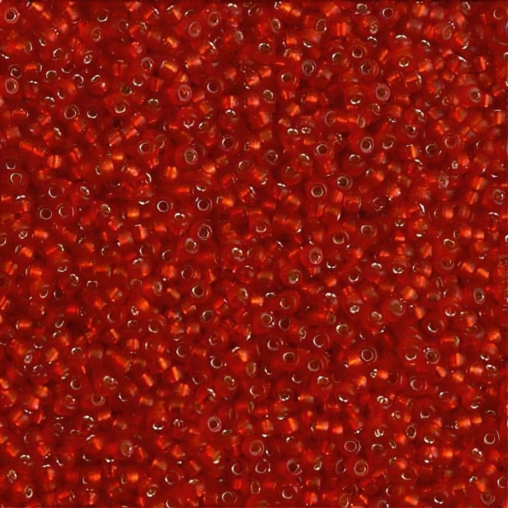 Miyuki Round Seed Beads Size 15/0 Semi-Matte Silver-Lined Dark Ruby