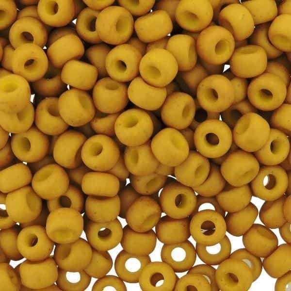 Miyuki Round Seed Beads 6/0 Matte Opaque Mustard 20GM 6-1233