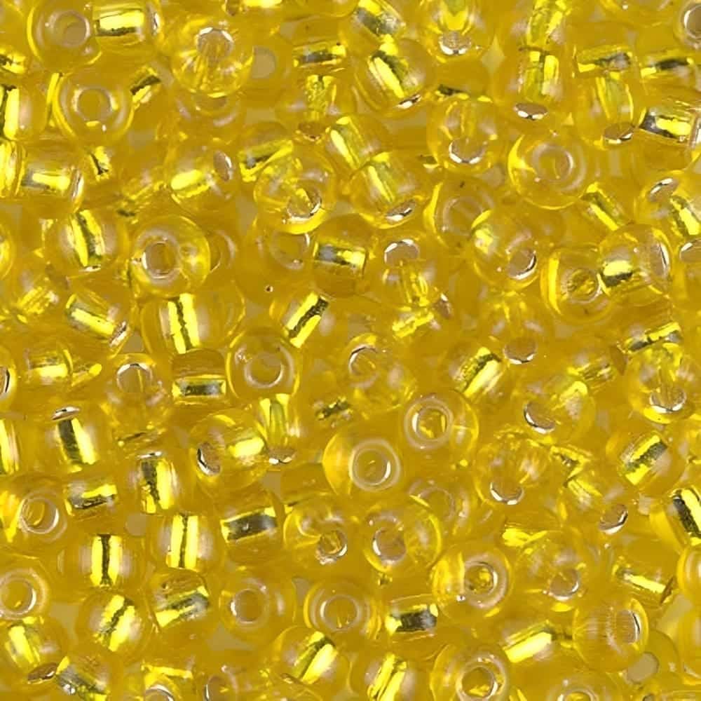 Miyuki Round Seed Beads Size 6/0 Silver Lined Yellow 20GM