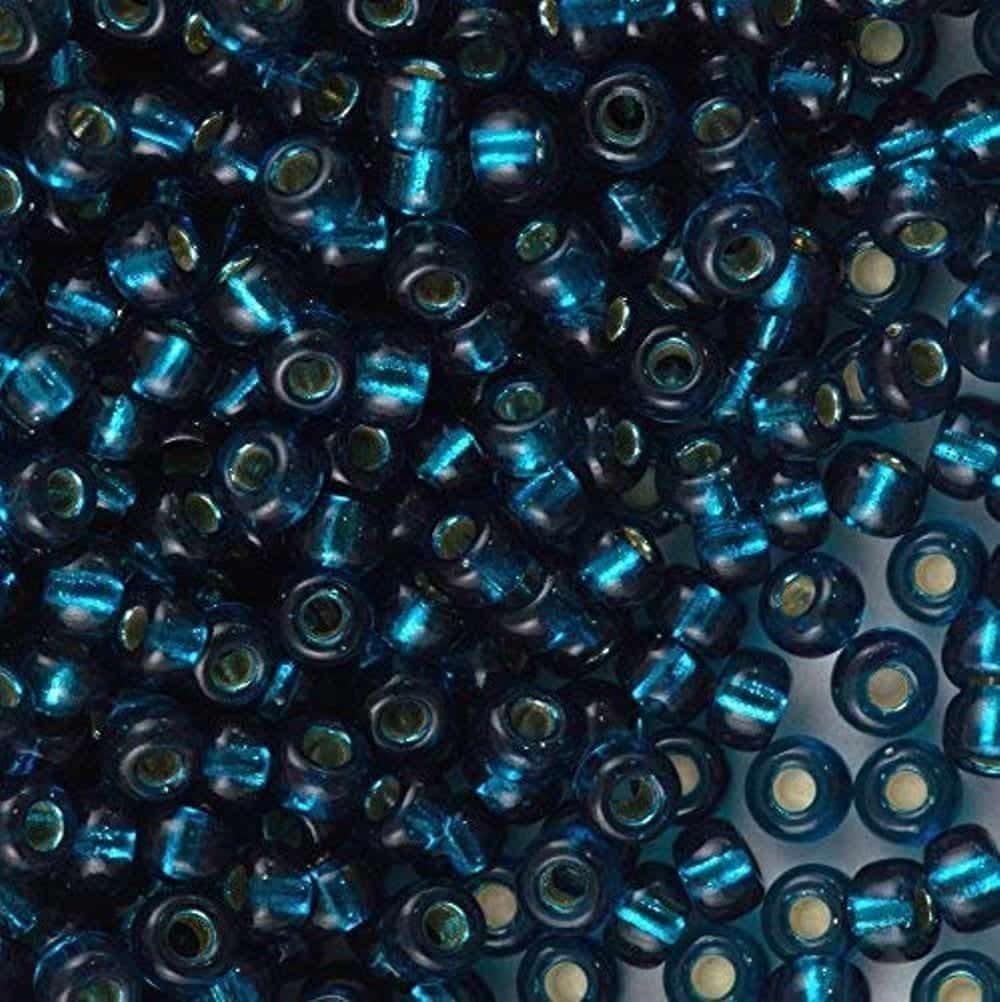 Miyuki Round Seed Beads 6/0 Silver Lined Blue Zircon 20GM 6-1425