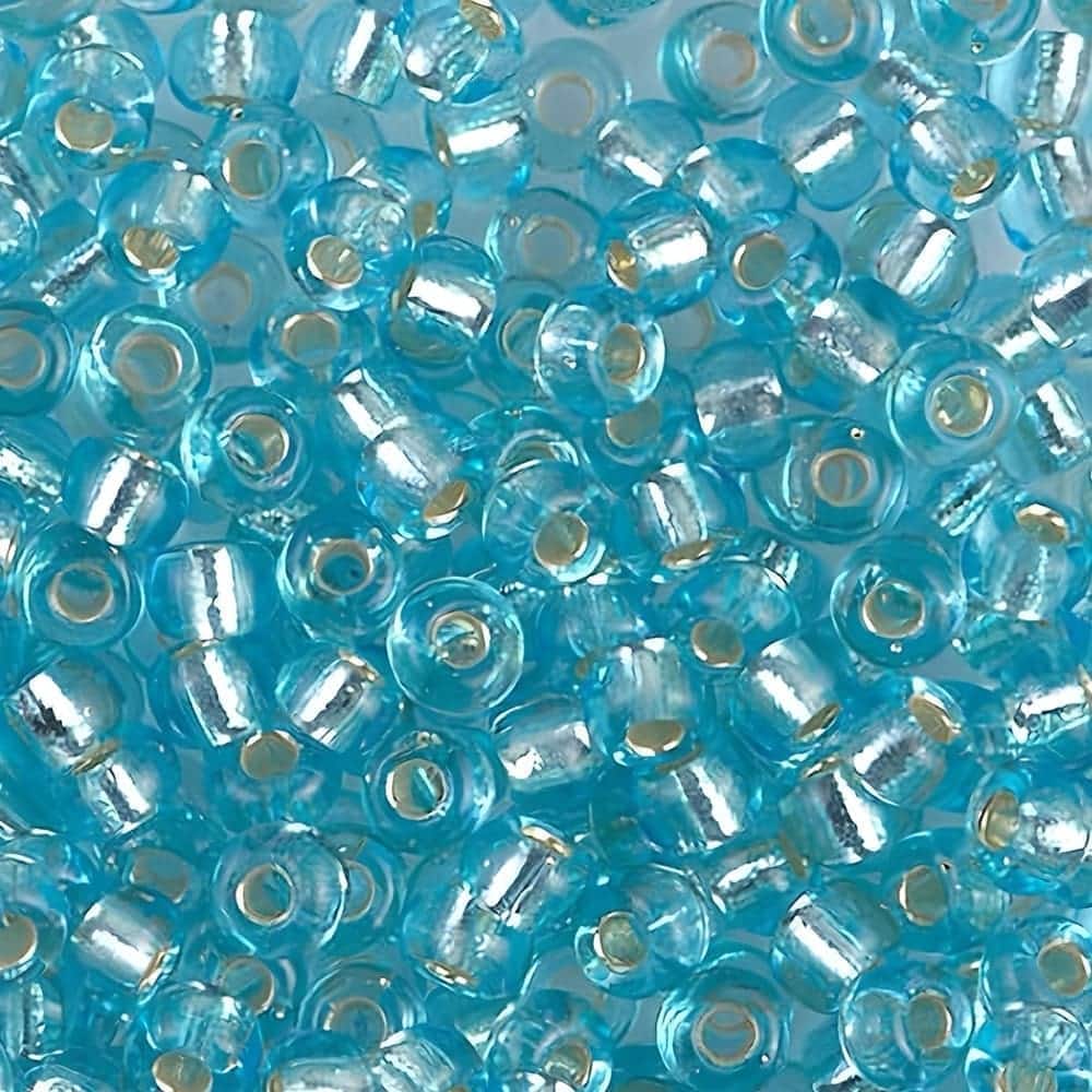 Miyuki Round Seed Beads 6/0 Silver Lined Aqua 20GM 6-148S (6-18)