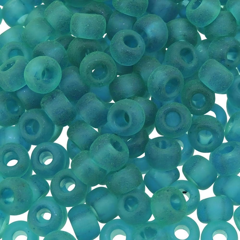 Miyuki Round Seed Beads 6/0 Dyed Semi Frosted Aqua 20GM 6-1614