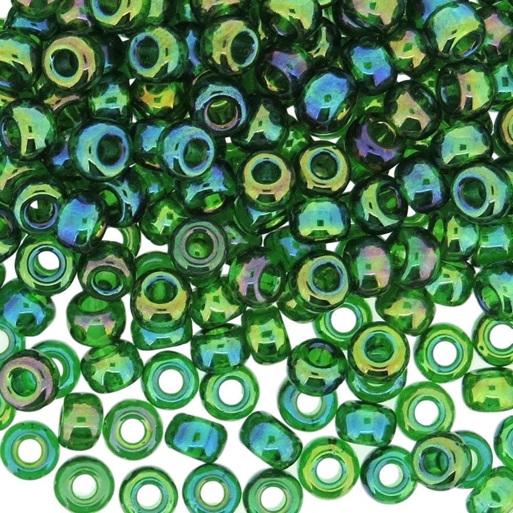 Miyuki Round Seed Beads Size 6/0 Transparent Green Luster AB 20GM 6-179