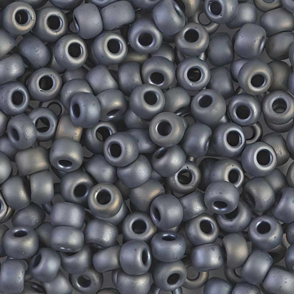 Miyuki Round Seed Beads 6/0 Matte Metallic Silver Gray 20GM
