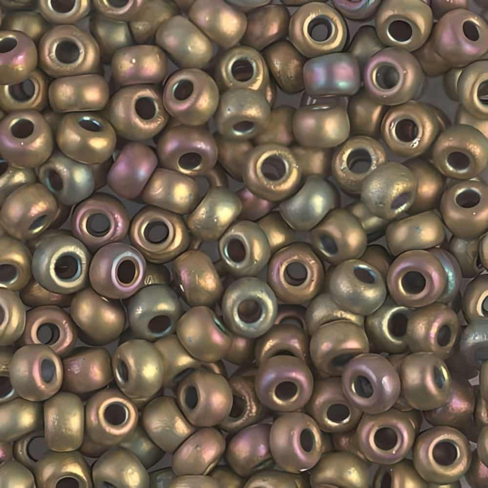Miyuki Round Seed Beads 6/0 Matte Metallic Khaki Iris 20GM 6-2035