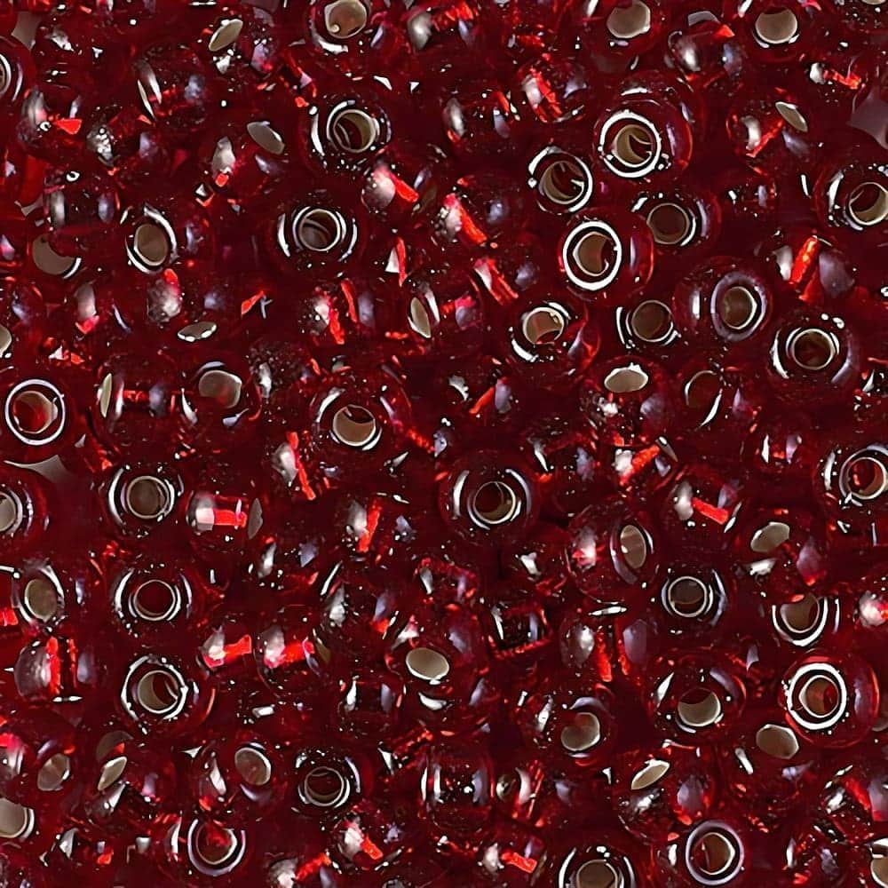 Miyuki Round Seed Beads 6/0 Silver Lined Dark Ruby Red 20GM 6-2427