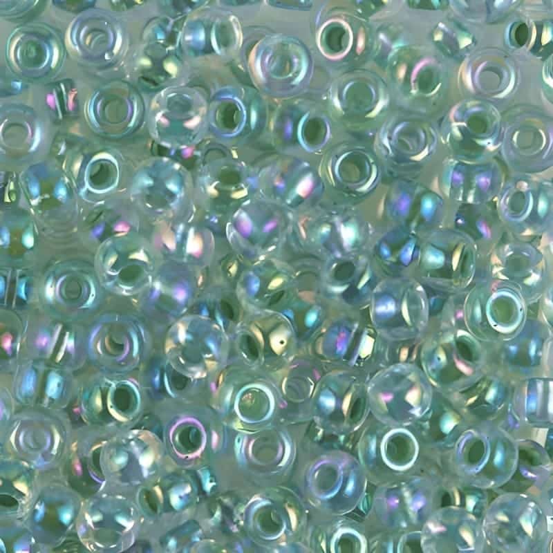 Miyuki Round Seed Beads 6/0 Lime Lined Crystal AB 20GM 6-277