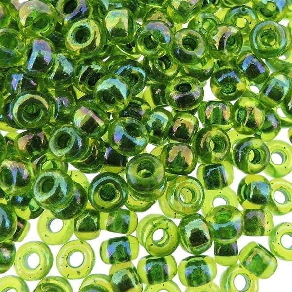 Miyuki Round Seed Beads 6/0 Green Lined Chartreuse AB 20GM 6-341