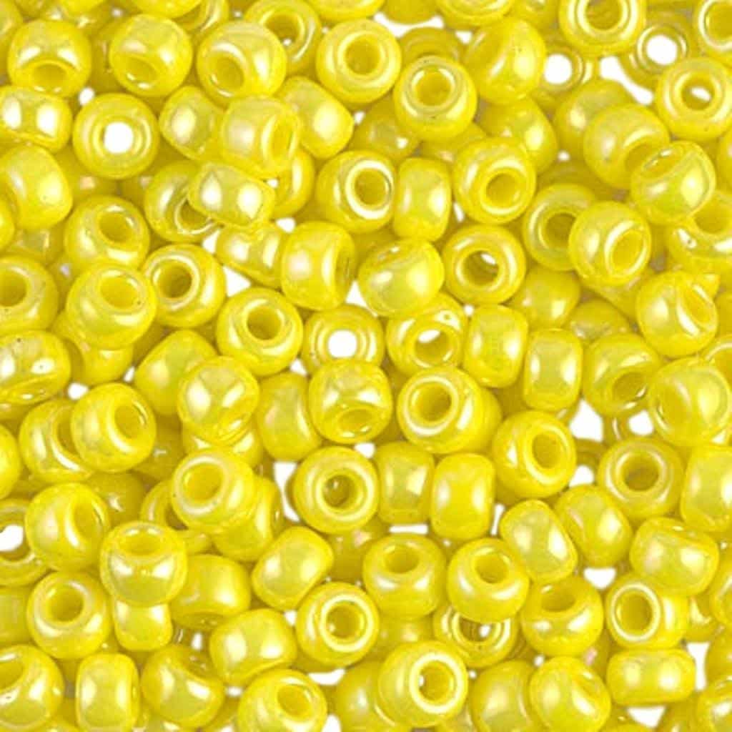 Miyuki Round Seed Beads 6/0 Opaque Yellow AB 20GM 6-404R (6-472)