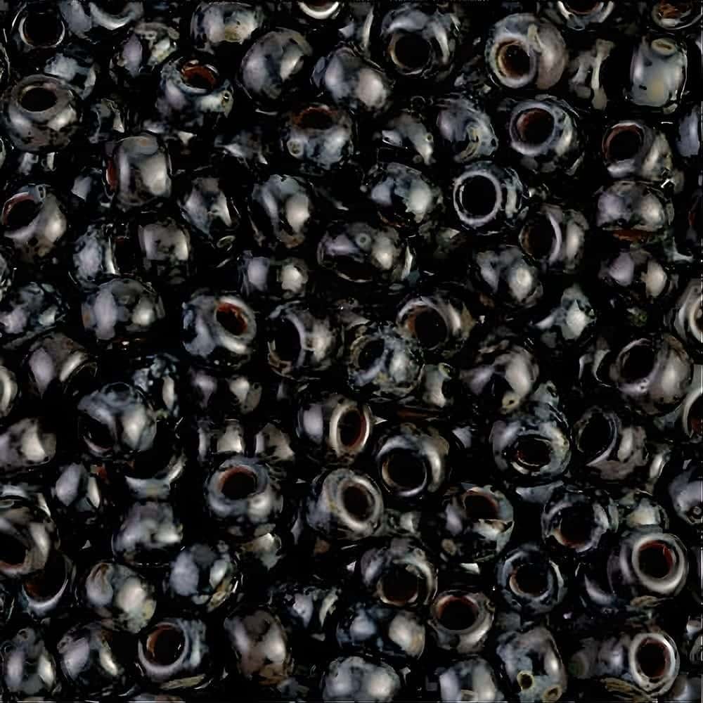 Miyuki Round Seed Beads Size 6/0 Picasso Smoky Black Matte 20GM 6-4511