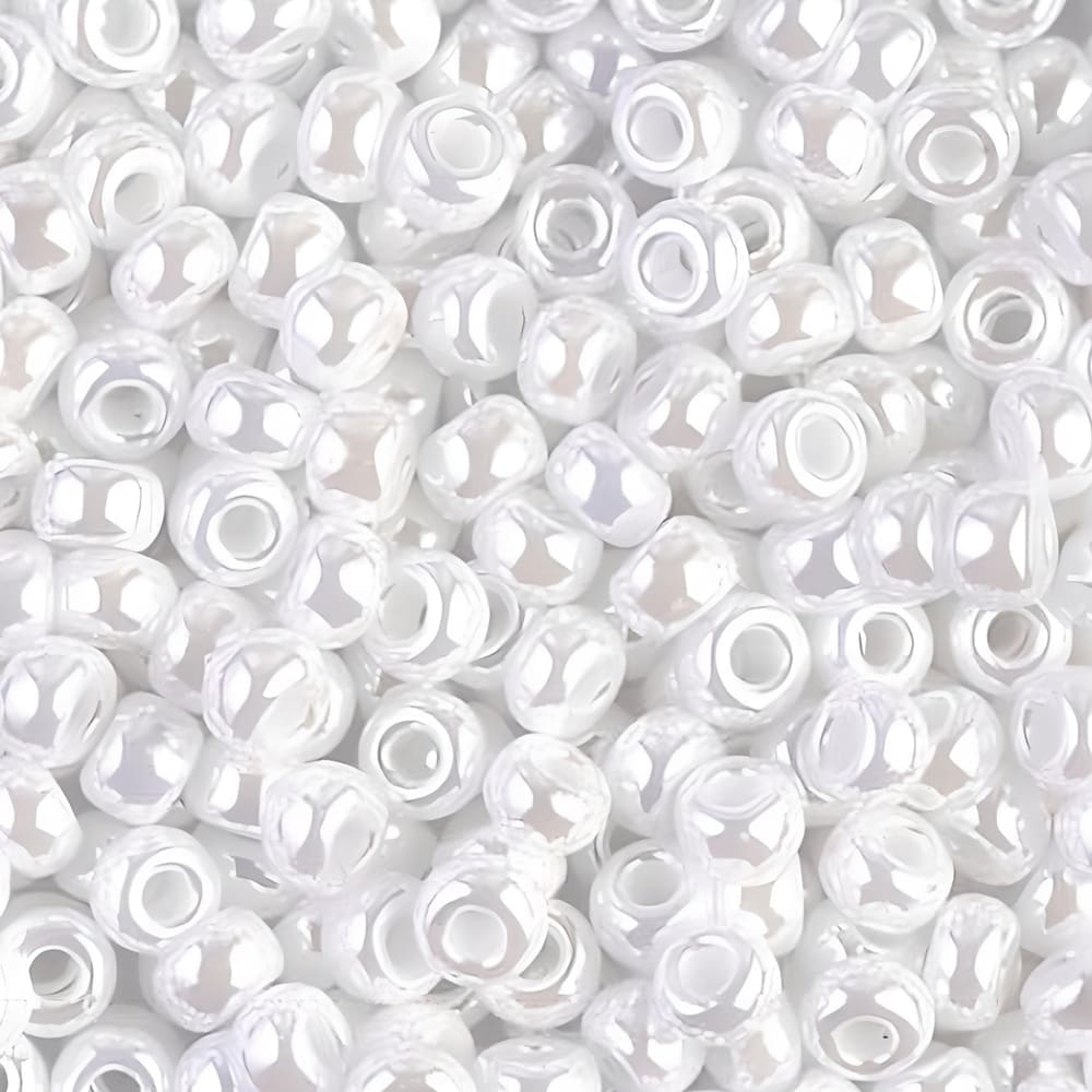 Miyuki Round Seed Beads 6/0 White Ceylon 20GM 6-528