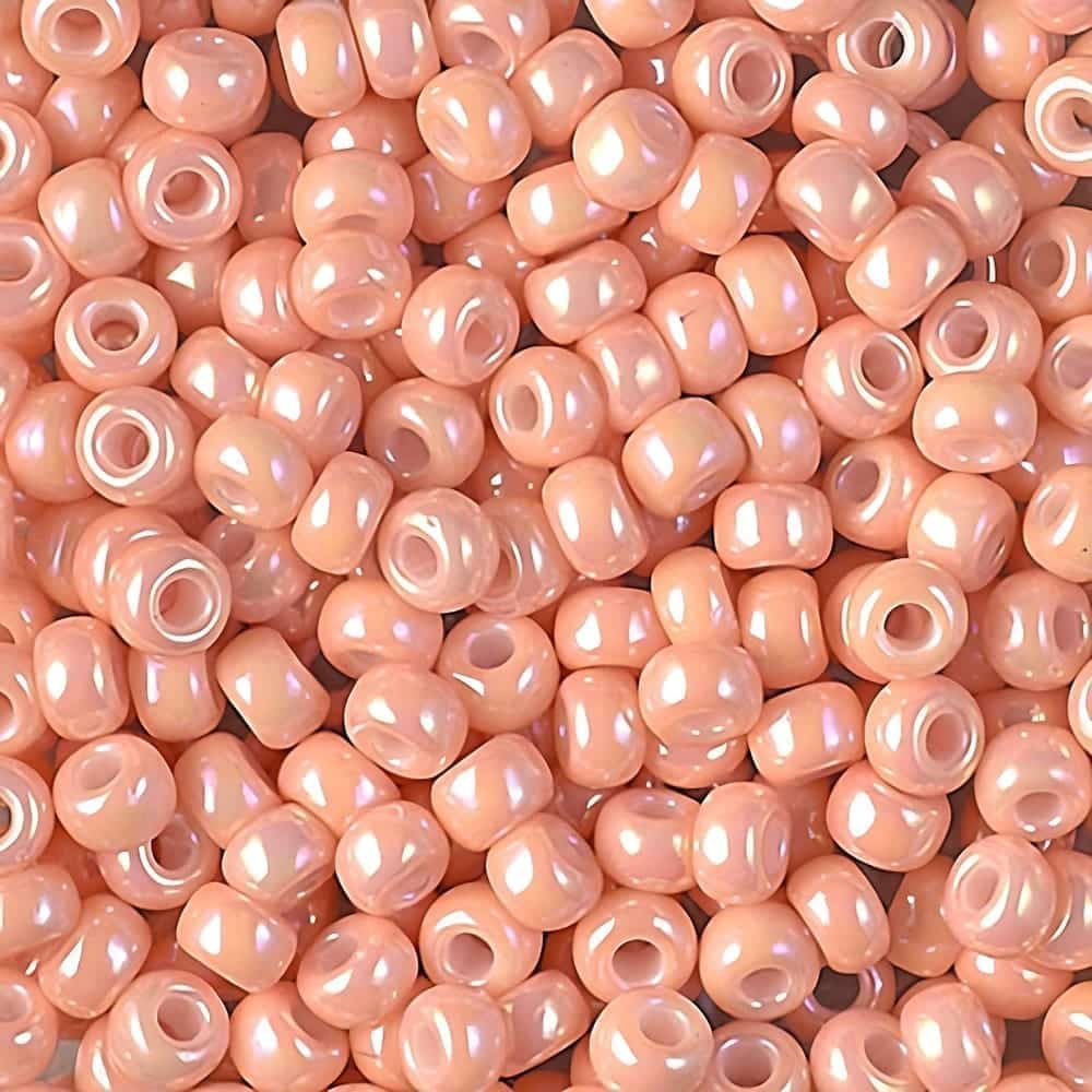 Miyuki Round Seed Beads 6/0 Opaque Peach Luster 20GM 6-596