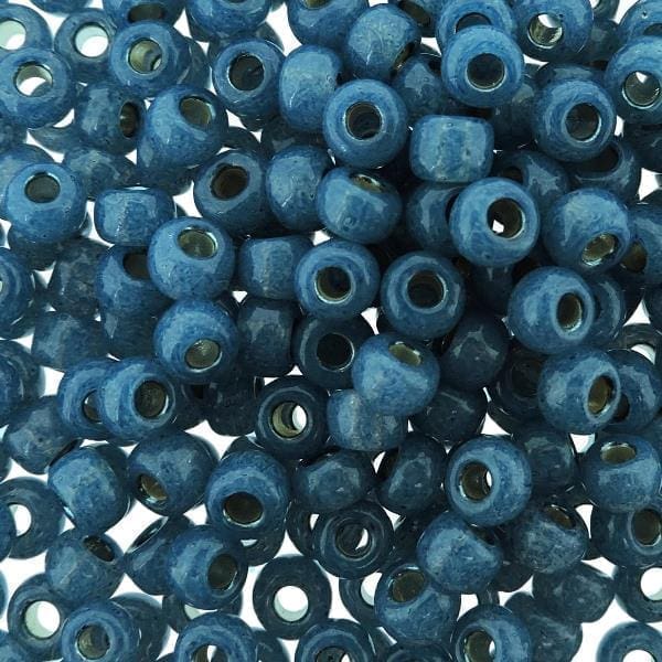 Miyuki Round Seed Beads 6/0 Dyed Dark Sky Blue Silver Lined Alabaster 20GM 6-648