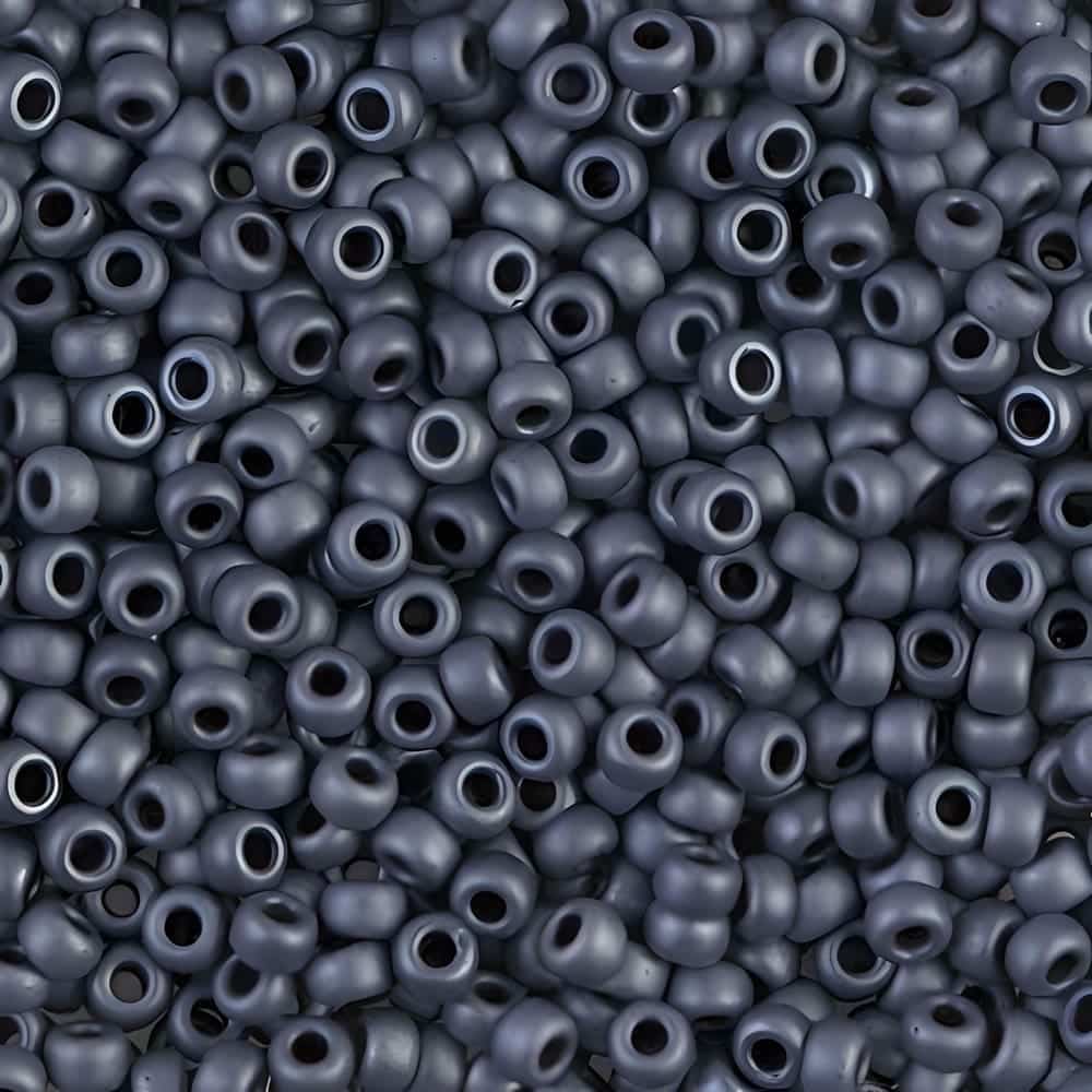 Miyuki Round Seed Beads Size 8/0 Matte Gunmetal Gray 22GM