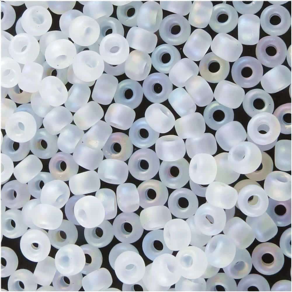 Miyuki Round Seed Beads Size 8/0 Matte Crystal AB 22GM