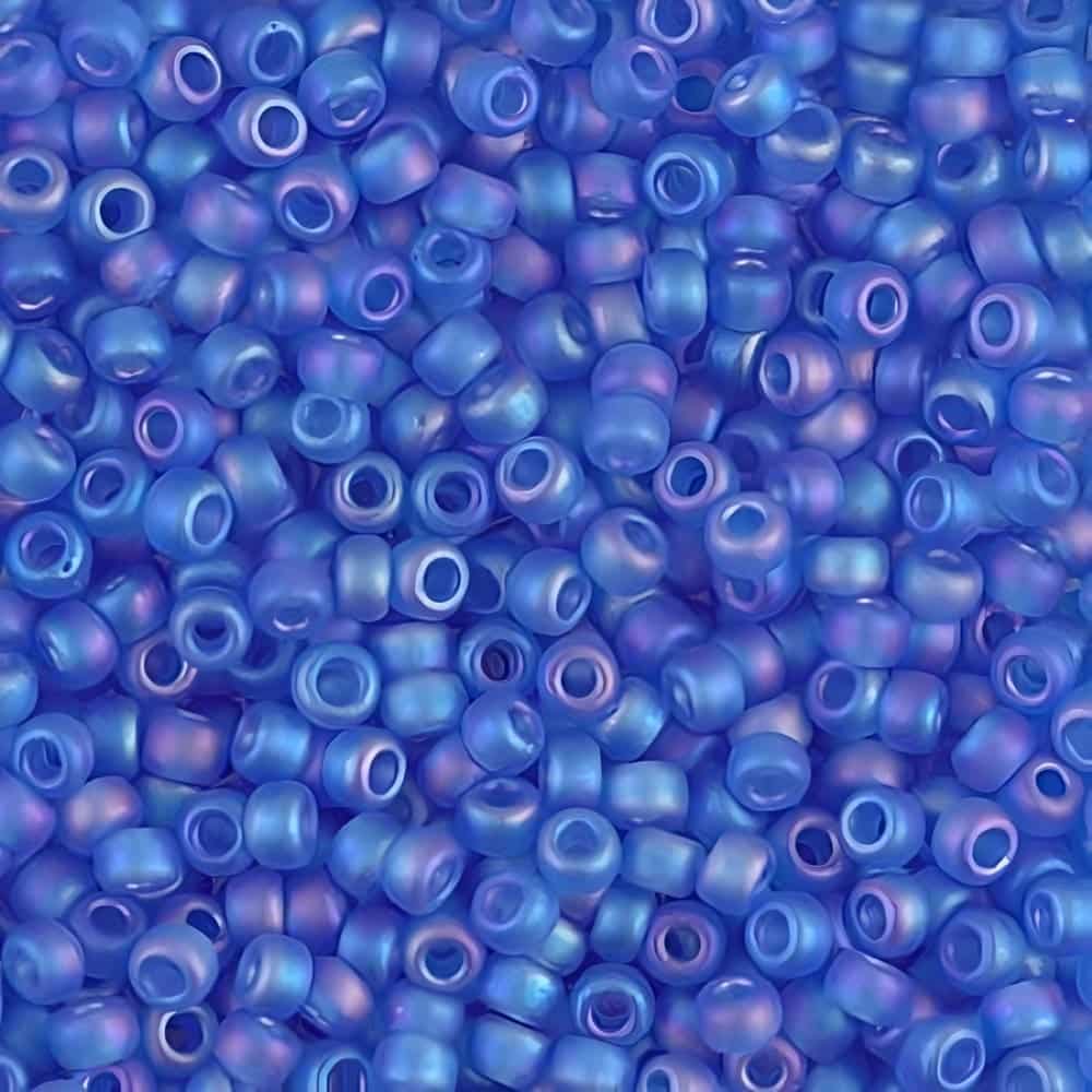 Miyuki Round Seed Beads Size 8/0 Matte Transparent Sapphire AB 22GM