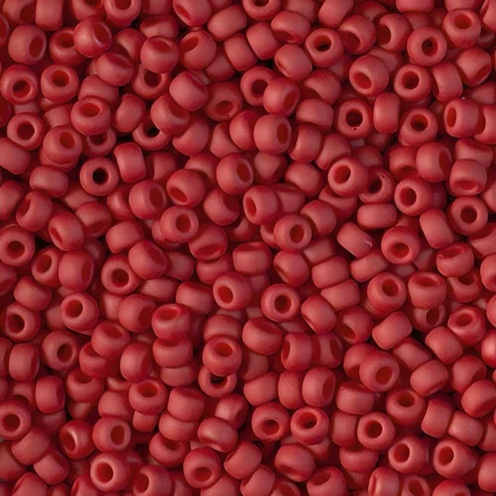 Miyuki Round Seed Beads Size 8/0 Matte Metallic Brick Red 22GM
