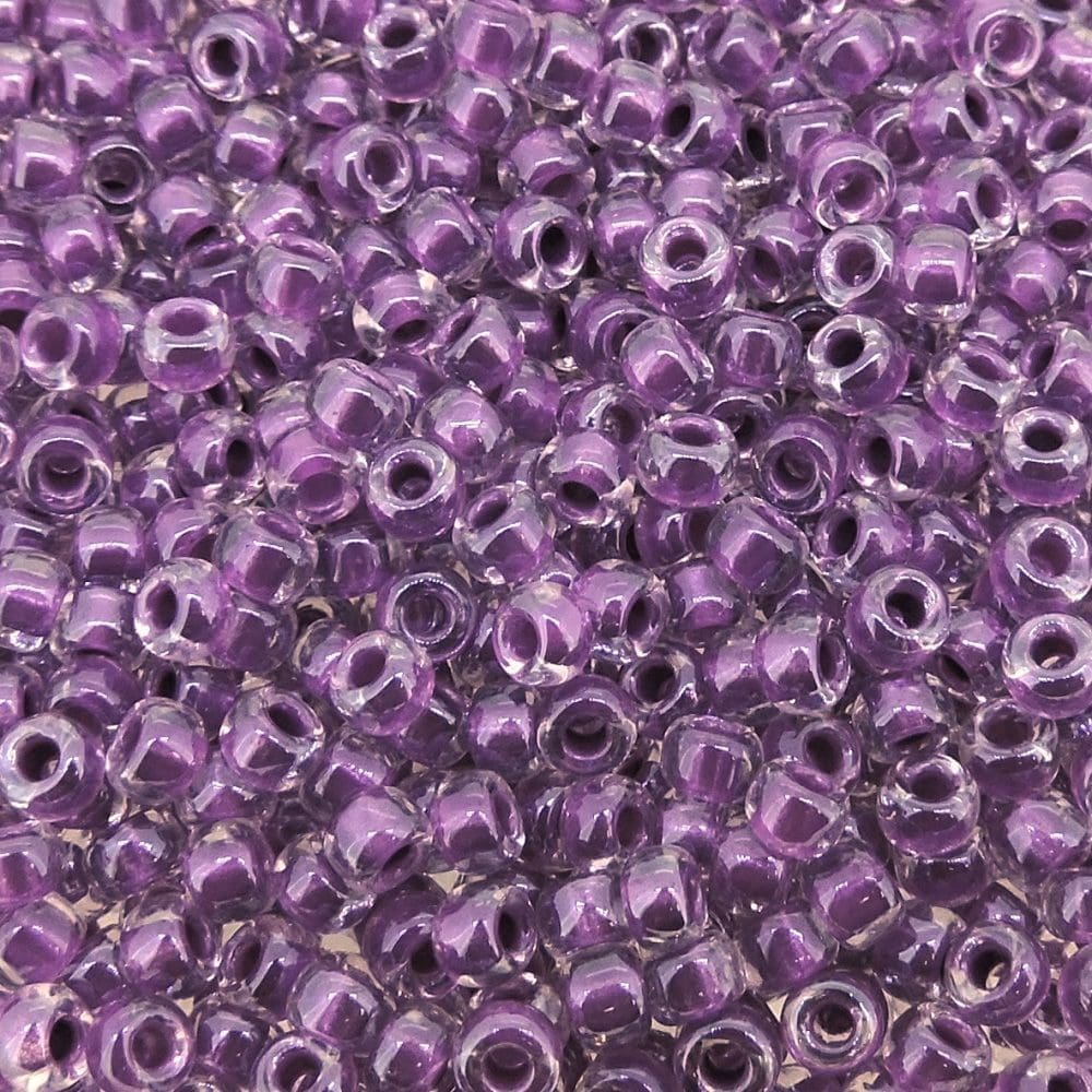 Miyuki Round Seed Beads Size 8/0 Dark Violet Lined Crystal 22GM