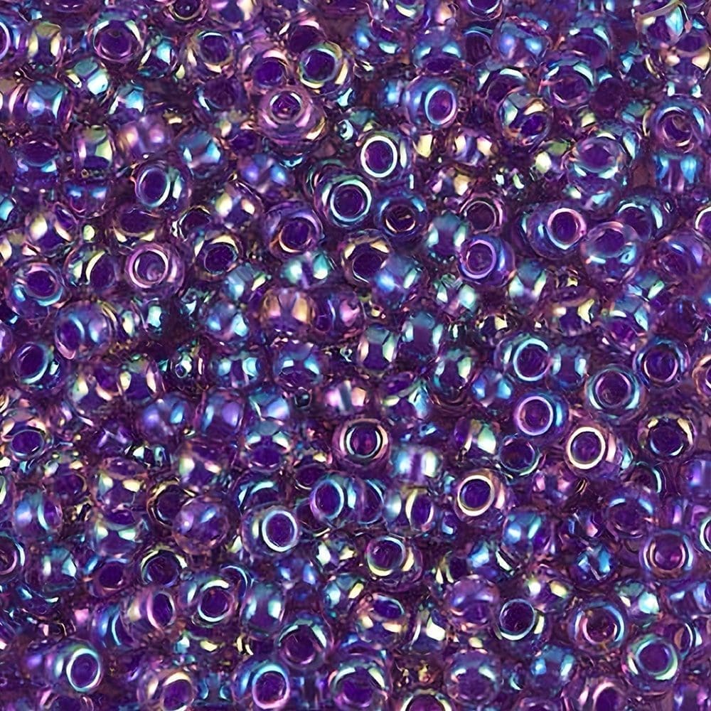 Miyuki Round Seed Beads Size 8/0 Purple Lined Amethyst AB 22GM