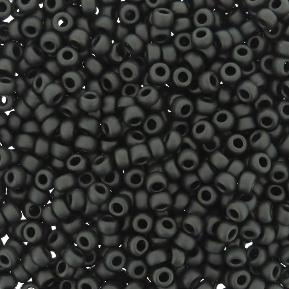 Miyuki Round Seed Beads Size 8/0 Black Matte 22GM