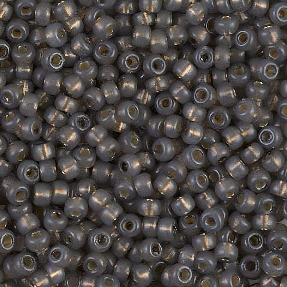 Miyuki Round Seed Beads Size 8/0 Duracoat Silver Lined Charcoal