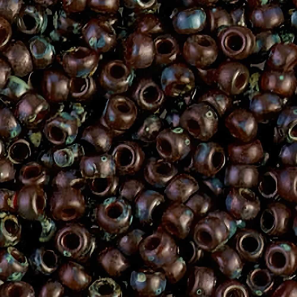 Miyuki Round Seed Beads Size 8/0 Picasso Red Brown Trans 22GM