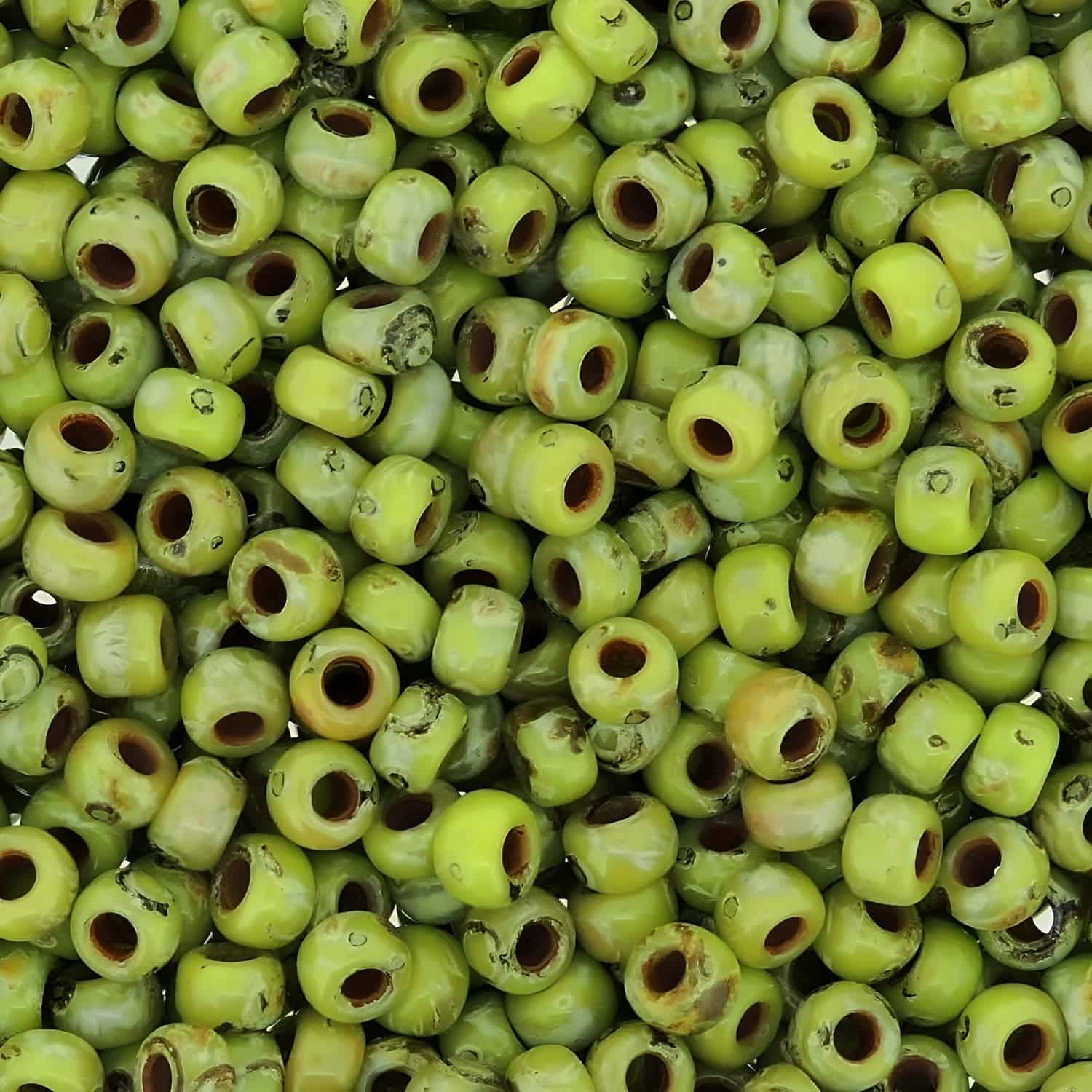 Miyuki Round Seed Beads Size 8/0 Picasso Chartreuse  22GM