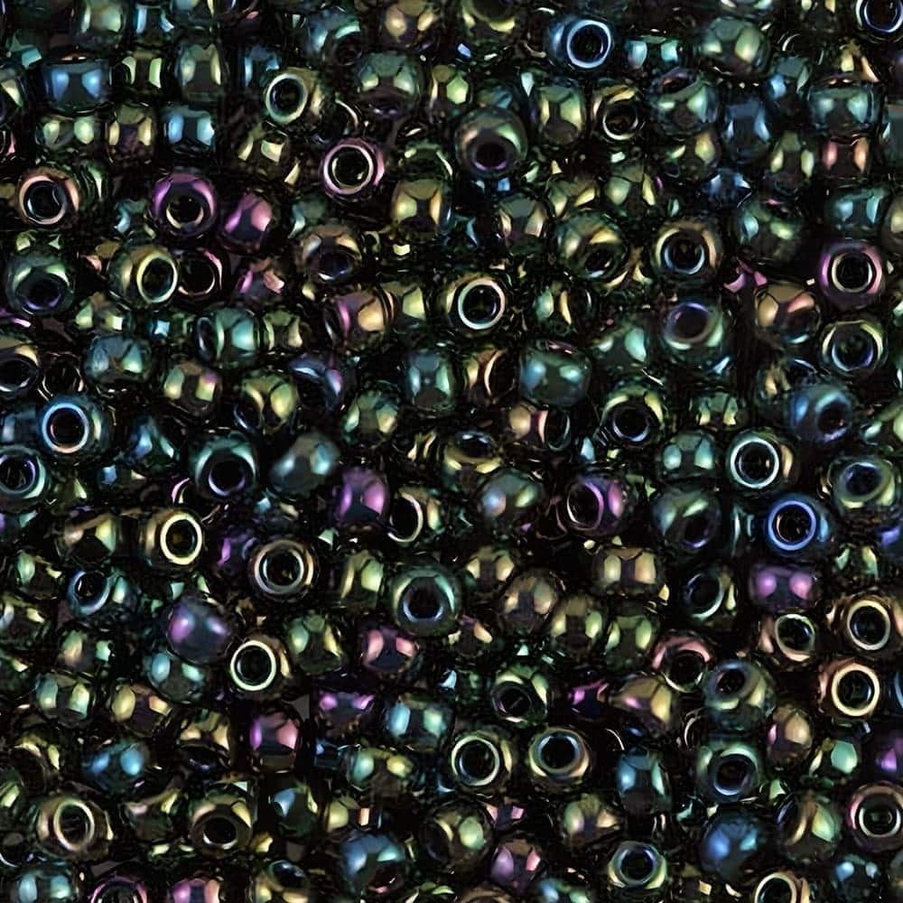 Miyuki Round Seed Beads Size 8/0 Metallic Forest Green Iris 22GM