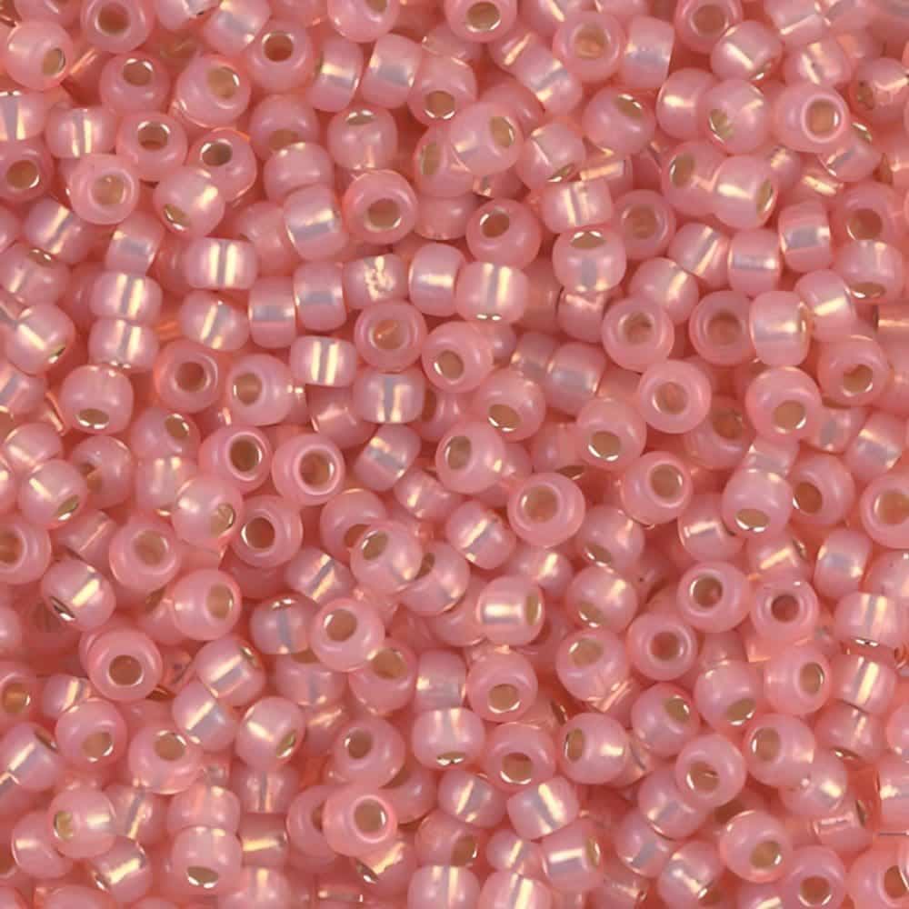 Miyuki Round Seed Beads Size 8/0 Silver Lined Salmon Alabaster 22GM