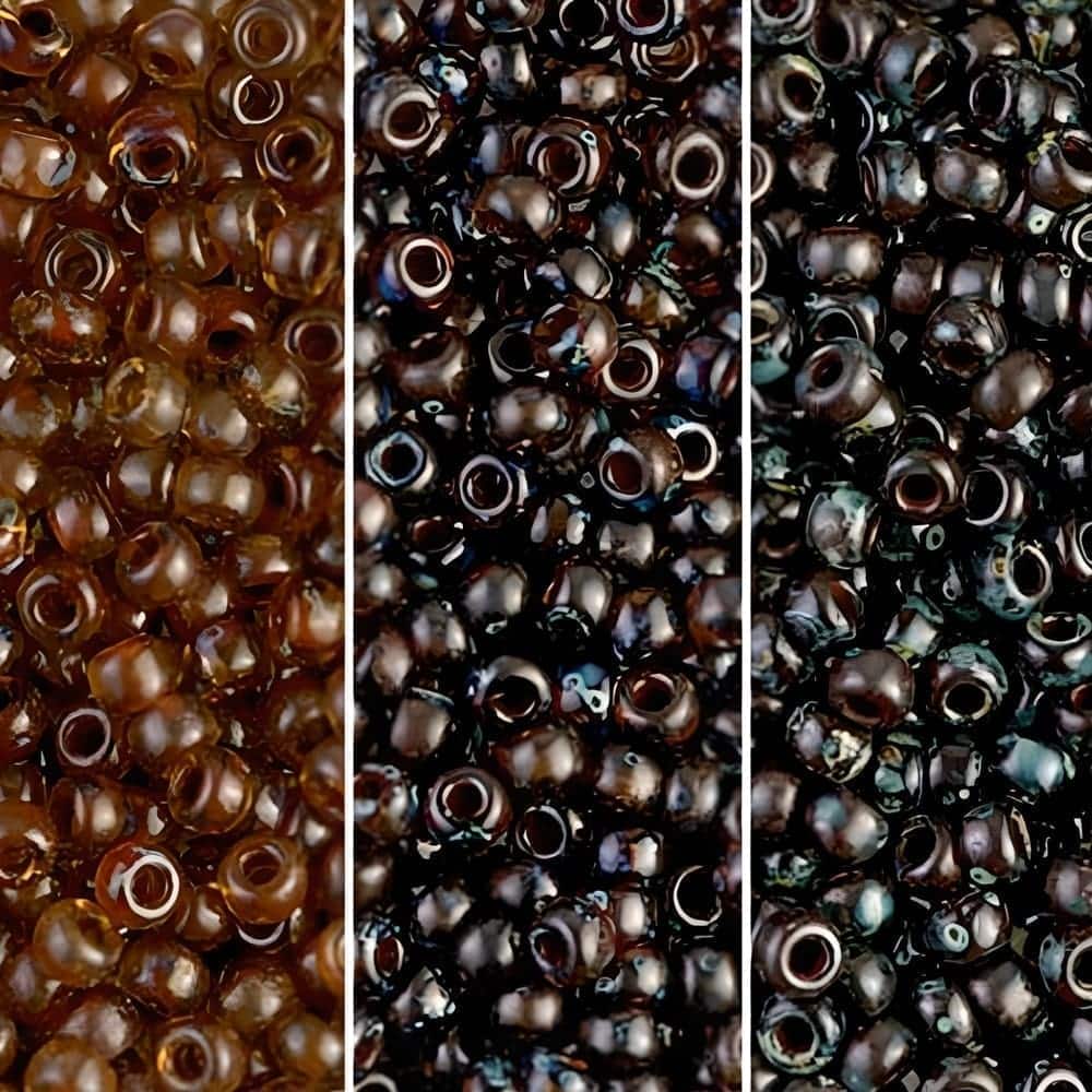 Set of 3 Colors 66GM Miyuki Round Seed Beads Size 8/0 Picasso Collection 1