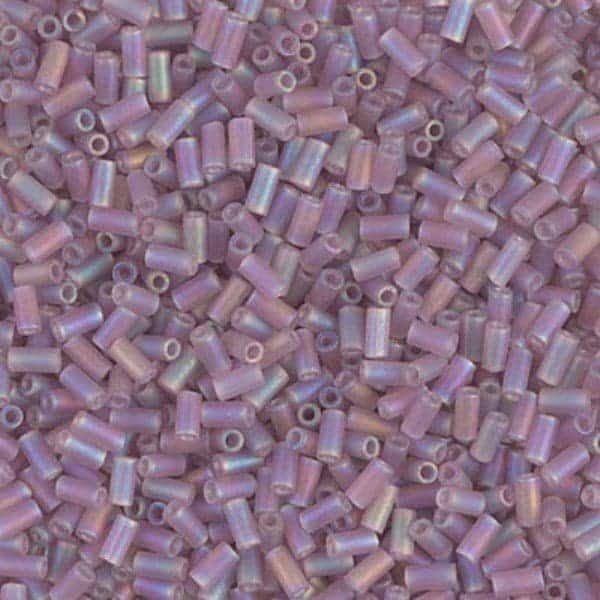 Miyuki Bugle Beads Size #1, 3mm 19.5GM Matte Smokey Amy AB