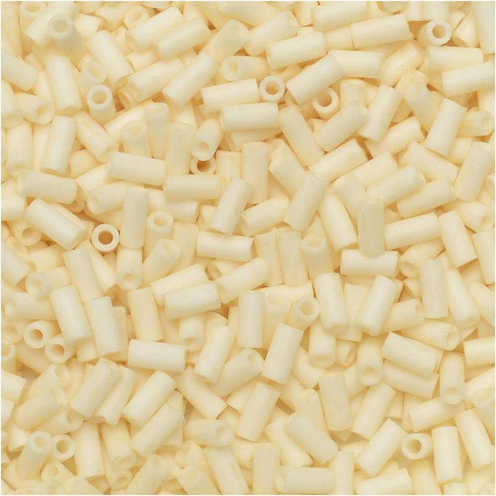 Miyuki Bugle Beads Size #1, 3mm 19.5GM Matte Cream