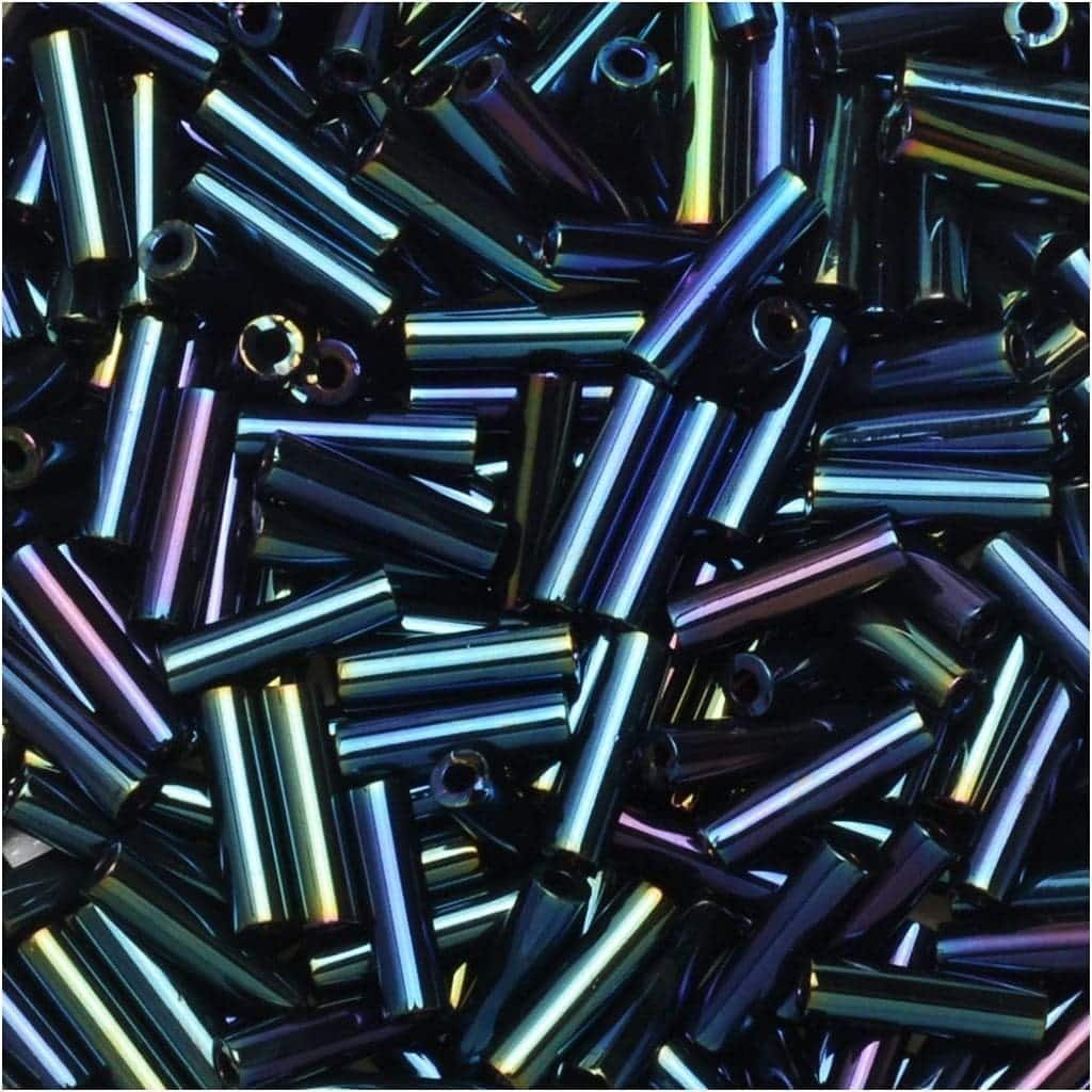Miyuki Bugle Beads Size #2, 6mm, 17GM Blue Iris