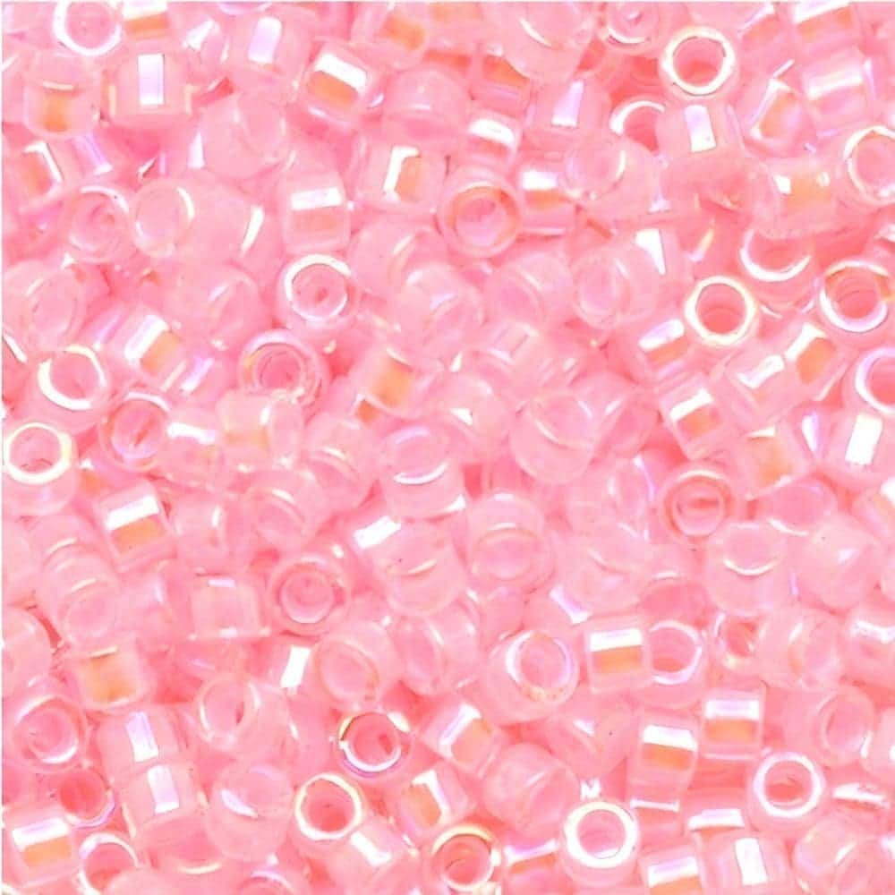 DB0055 Miyuki Delica Seed Beads 11/0 Pink Lined Crystal AB 7.2GM