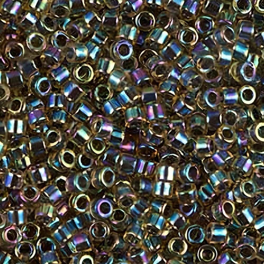 DB0089 Miyuki Delica Seed Beads 11/0 Lined Dk Amber AB 7.2GM