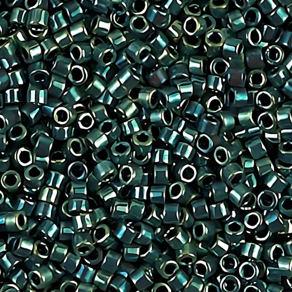 DB1006 Miyuki Delica Seed Beads 11/0 Metallic Blue-Green Gold Iris 7GM