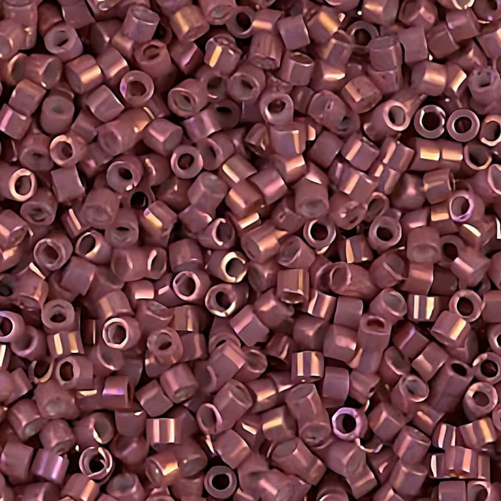DB1016 Miyuki Delica Seed Beads 11/0 Metallic Rubarb Red Luster 7.2GM